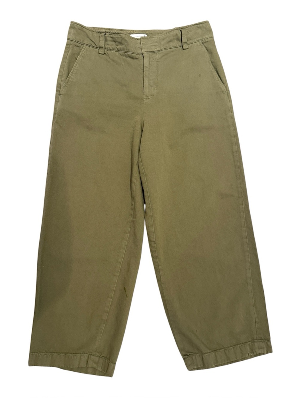 Vince Olive Green Barrel-Leg Ankle Chinos size 12